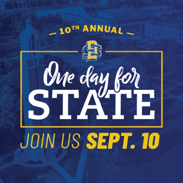 Dark blue background with the One Day for STATE logo and "join us Sept. 10" overlaid on top.