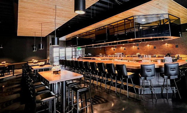Interior view of the Alibi Bar and Grill in Sioux Falls, South Dakota.