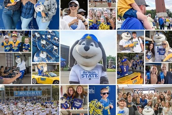 Collage of photos of people celebrating One Day for STATE