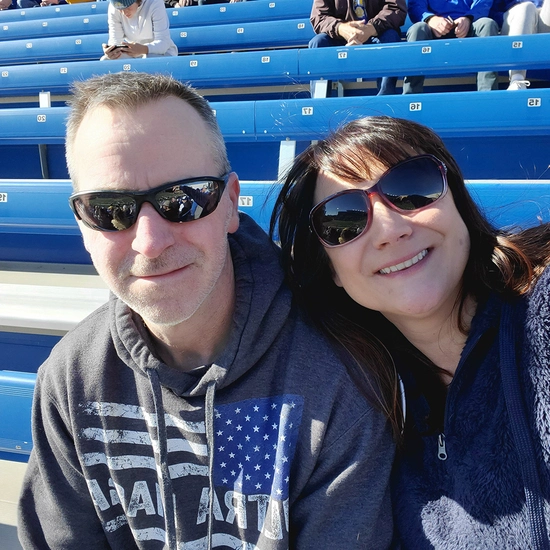 Amber with her friend