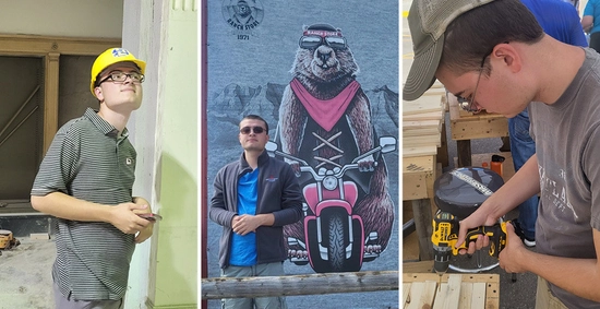 Collage of photos of Lucas Wintrode.