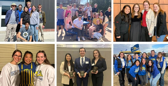 Collage of photos from Hailey Grubers time at SDSU