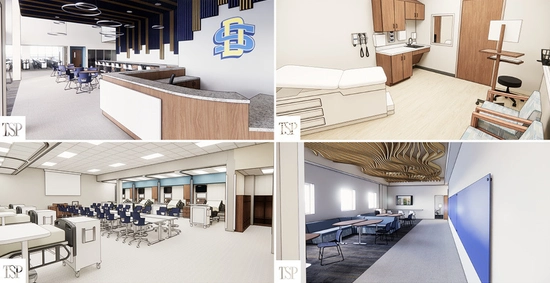Rendering of the spaces within the SDSU Metro Center in Sioux Falls.