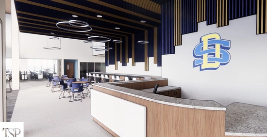 A rendering of the lobby of the SDSU Metro Center