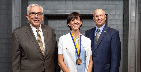 President Barry Dunn, Rachel Willand-Charnley, and Provost Dennis Hedge