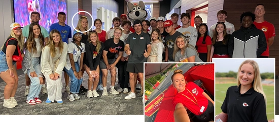 Photos of Cadence during her time as a Kansas City Chiefs training camp intern.
