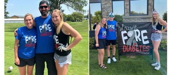 Photos of Cadence and her family and friends at the Drive For Diabetes golf fundraiser.