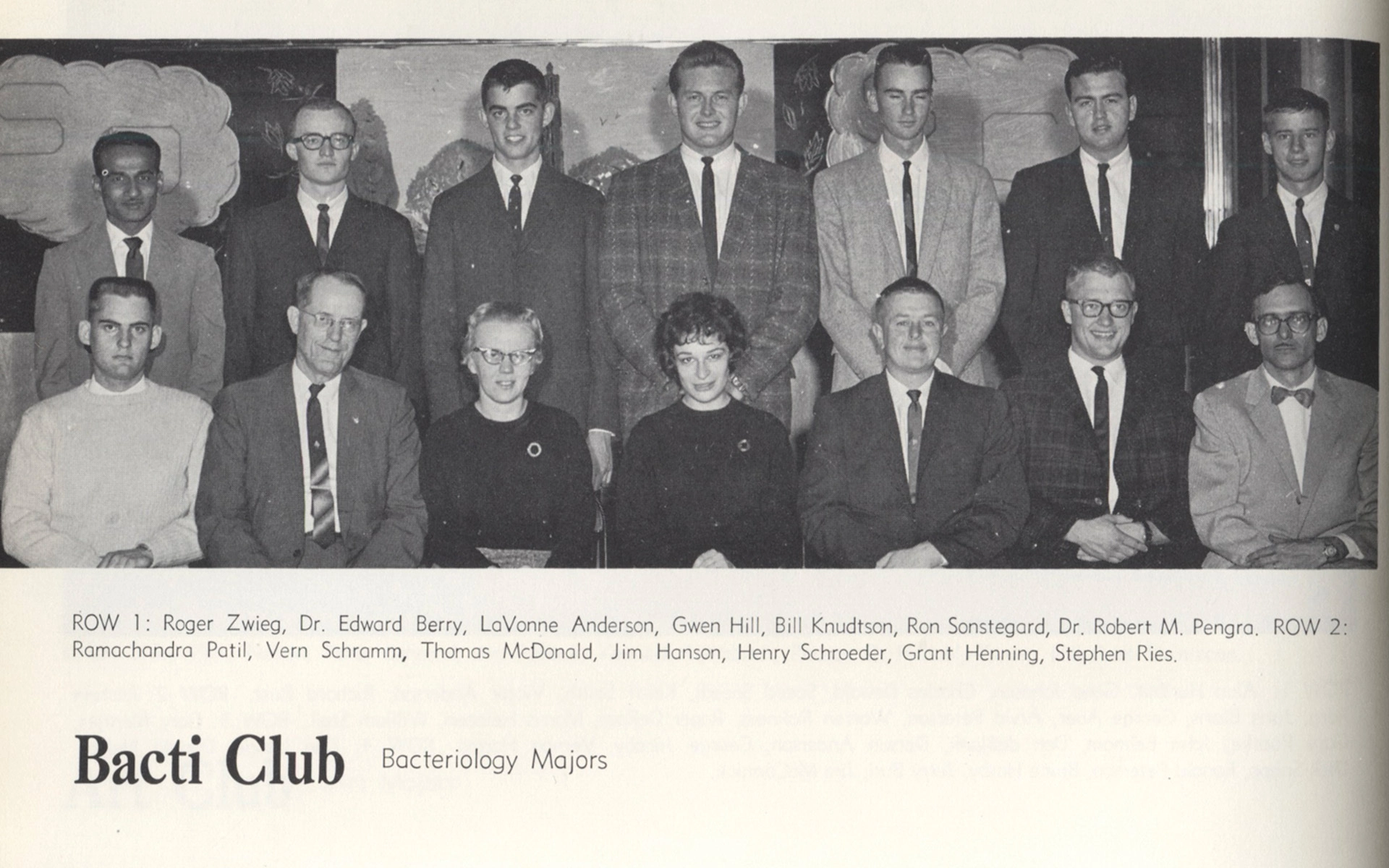 Historic photo of Vern Schramm in a group of other men and women