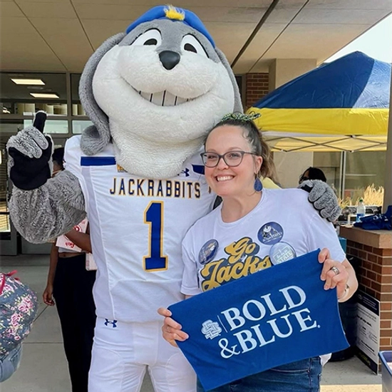 Holly with Jack the Jackrabbit