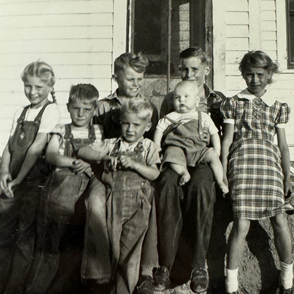 An old photo of children