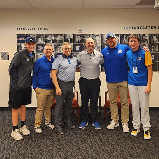 Group of six guys in jackrabbit gear