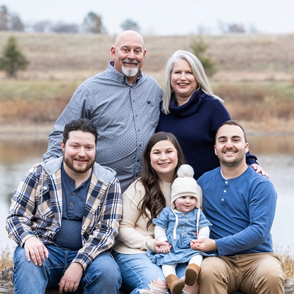 Pam and her husband and their family