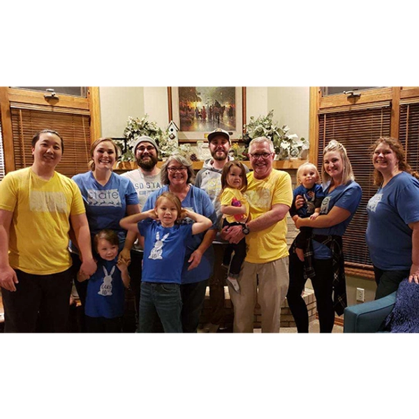 Stig with his wife, children, and grandchildren