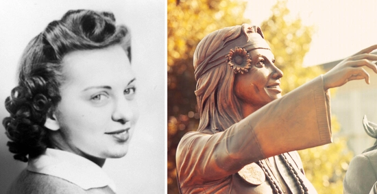 a collage of two photos of a woman and dirty lil