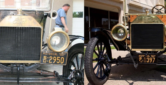 Before and after photos of the Bummobile during its restoration in 2009.