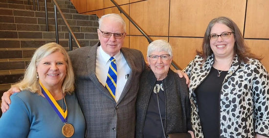 Smiling together after the University Leadership Honors Ceremony is Dr. Christine Larson (Kemp Endowed Professor in Honors Mathematics), Dan and Michele Kemp, and Dean of the Fishback Honors College Rebecca Bott-Knutson.
