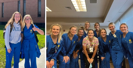 maddie fitch and photos of her and her nursing student friends