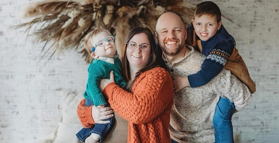 A couple with their two sons