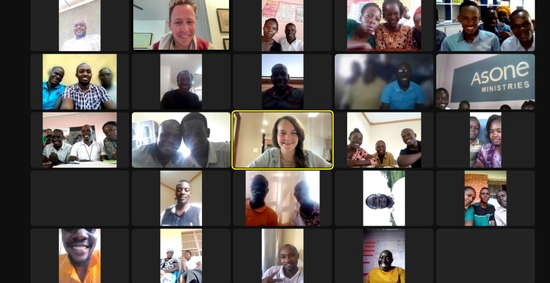 Collage of people on a zoom call