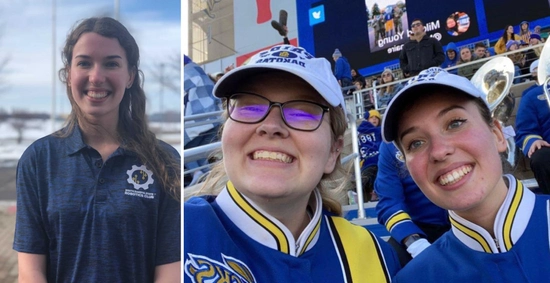 Tillman smiles on the left, and the right shows Tillman and a friend smiling in their Pride of the Dakotas Uniforms