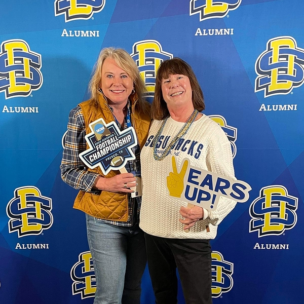 Cheryl and her friend in jackrabbit gear
