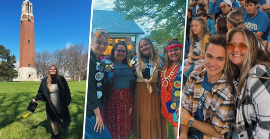 collage of photos from hannah bortnems time at sdsu