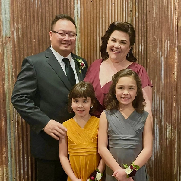 Michael with his wife and two daughters