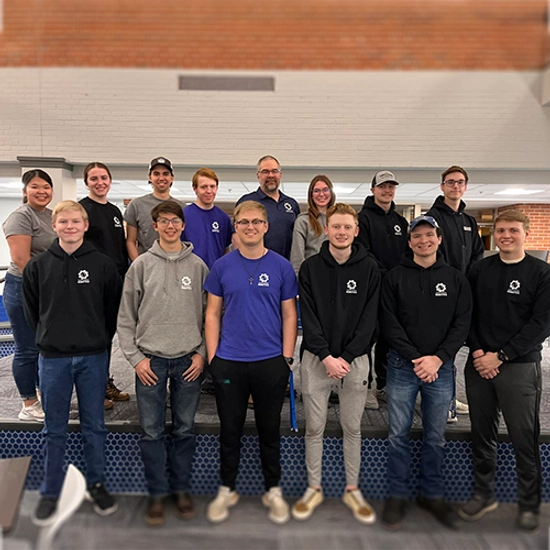 Photo of 10+ Robotics Club members at SDSU