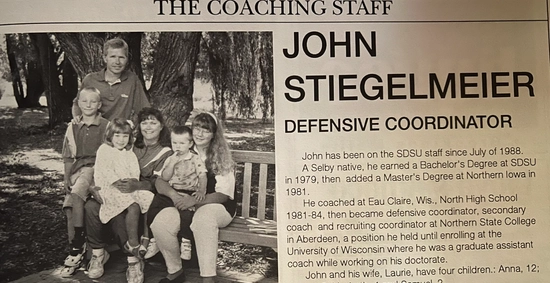 newspaper clipping from coach stig's earlier coaching days