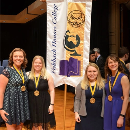 Four awarded women of the Fishback Honors college