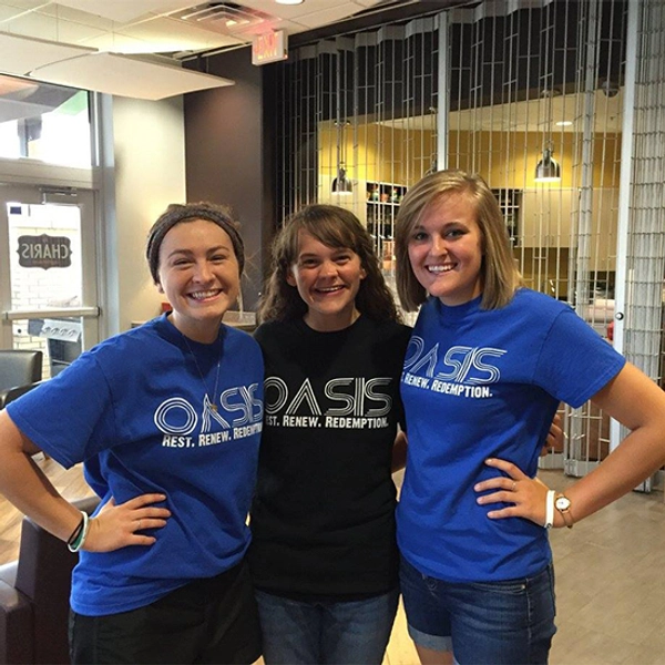Three women posing together