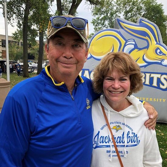Tom and his wife in jackrabbit gear