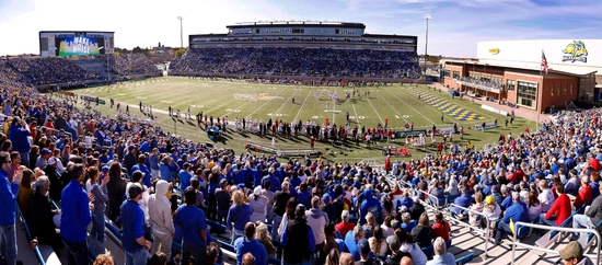 A packed Dana J. Dykhouse stadium on a sunny game day.