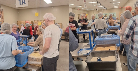 A collage of people volunteering at Feeding SD.
