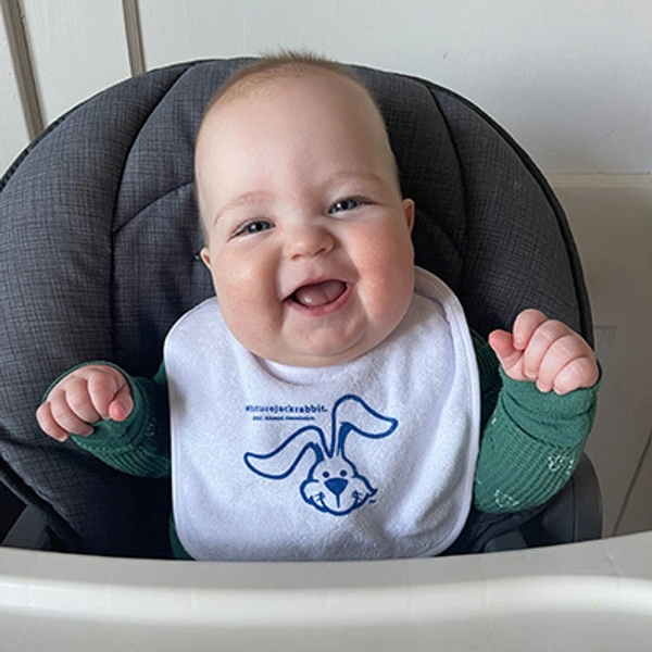 photo of Future Jackrabbit Weston wearing a Future Jackrabbit bib